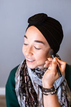 A Woman Having a Makeup