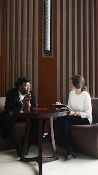 Man and Woman Having a Conversation